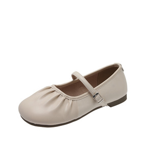 Soft Bottom Flat silver Shoes Women's Summer Commuter 2024 New Style Dress Ballet Mary Jane Milk Shoes for Pregnant Women