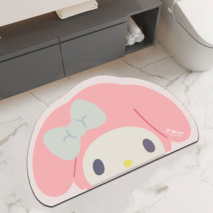 Cartoon quick-drying foot mat toilet door good care toilet non-slip absorbent soft diatom mud floor mat cute wind