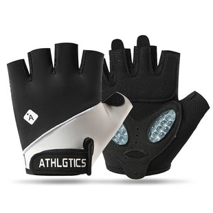 Fitness Gloves Men's and Women's Outdoor Breathable Ice Silk Non-slip Wear-resistant Liquid Silicone Protective Hiking Half-finger Riding Gloves