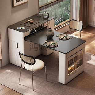 Hc Sideboard Cabinet Island Table Dining Table Integrated Household Retractable Folding Mobile Small Apartment Multifunctional Bar Guide Inverted Rice