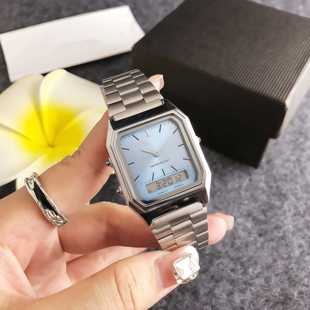 Card square electronic watch classic retro steel band small gold watch wholesale watch waterproof men's alloy hipster watch