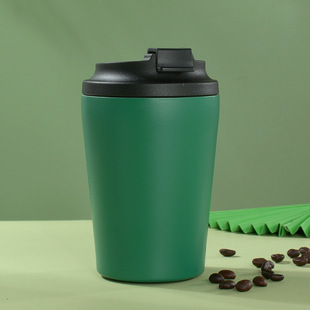 Cross-border 304 stainless steel coffee cup simple portable double-layer thermos cup with scale gift cup business office