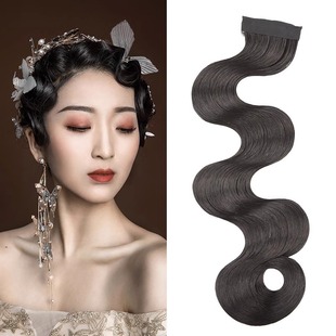 Republic of China wig costume style bangs film studio hand push corrugated xiuhe cheongsam style fake bangs long hair women