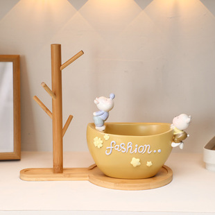 Bubble bear hallway key storage ornaments hanging rack home living room home decoration entrance door shoe cabinet