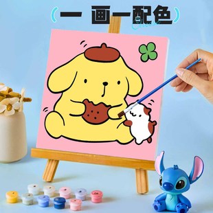 Фабрика прямых продаж Sanrio ручной работы diy детская цифровая живопись маслом гостиная спальня украшения масляной живописи