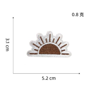Computer Embroidered Cloth Stickers Cartoon Sun Embroidered Cloth Stickers Landscape Elements Macaron Color Joker Embroidered Zhangzi Wholesale