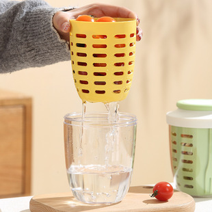 New Drain Double-Layer with Fork Convenient Fruit Cup Salah Cup Milk Cup Plastic Cup Sealed Large Capacity