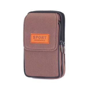 Waist Bag Canvas Mobile Phone Bag Wholesale Hanging Bag Wear Belt Mobile Phone Case Mini Waist Hanging Site Multifunctional Waist Bag Men