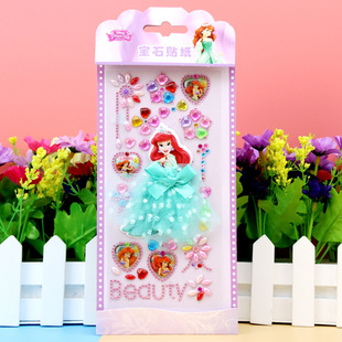New children's diamond stickers Princess series lace gauze dress gem stickers girl paste acrylic crystal stickers