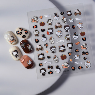 FEB new relief nail sticker paper Net red hot yellow bee bear wear nail jewelry adhesive sticker hamburger