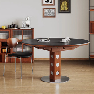 Solid Wood Bauhaus Functional Dining Table Home Small Apartment Light Luxury Minimalist Berg Table Foldable Round Table Jumper