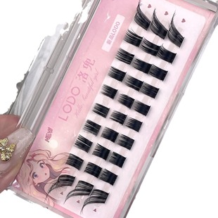 Segmented Double Pointy Devil False Eyelash Double Sheng Butterfly Eyelash Lazy Thick Wheat Ear Natural Single Cluster Simulation Barbie Cartoon