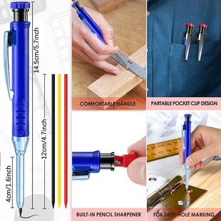 Woodworking pencil deep hole scribing engineering drawing marking built-in pencil sharpener tool cross border