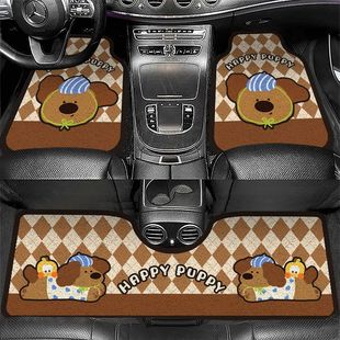 Sausage puppy car mat cartoon rear conjoined silk ring dust removal car mat car anti-skid stain-resistant stepping mat