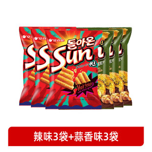 Korean Imported Food Orion Sun Corn Chips Spicy Garlic Flavor Wavy Potato Chips Trendy Puffed Snacks