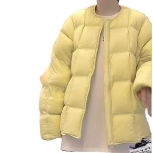 Women's Short 2024 New Puff Cloud Fashion Thickened Warm Cotton Jacket Yellow Cotton Black Other