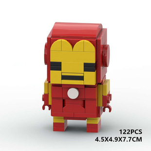 MOC строительные блоки, совместимые с Lego комикс классический образ Железный человек квадратный головной костюм креативная модель частицы подарок