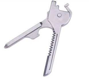 Creative outdoor multi-function 6-in-one folding mini folding knife keychain multi-function tool Swiss technology