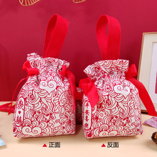 Candy Box Candy Bag Hand Gift Canvas Gift Candy Bag Wedding Handheld Candy Gift Box Chinese Advanced Wholesale