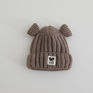 Children's Baby Cute Cartoon Thickened Warm Wool Hat Autumn and Winter Boys and Girls Ear Protection Hat Scarf Two-piece Suit
