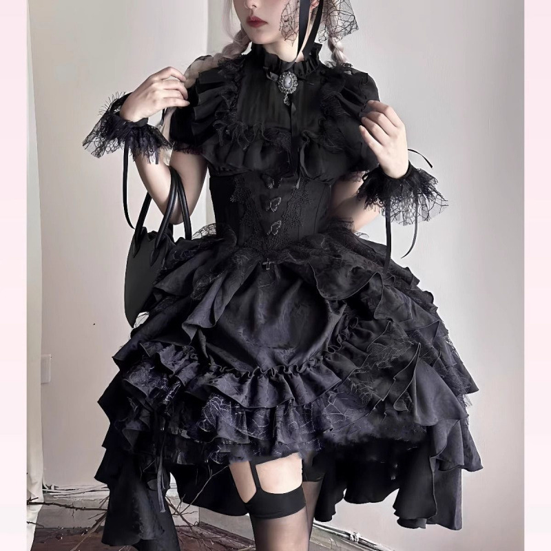 Lolita Nightingale Girl Halloween Lolita Christmas Cosplay Slimming Dark Gothic Style Suit for Women