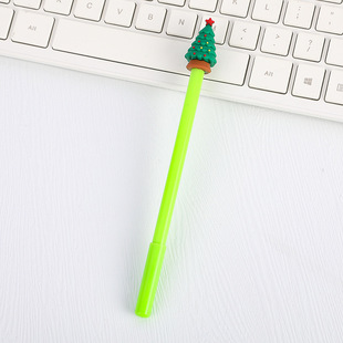 In stock creative cartoon Christmas pen Christmas gift pen plastic signature pen quicksand gel pen printable logo