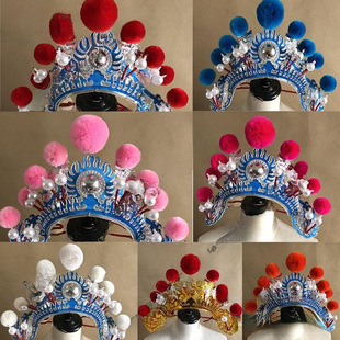 Peking Opera Drama Supplies Headwear Xiao Liezi Xiao Zi Opera Helmet Drum-playing forehead Children's Children's Hat