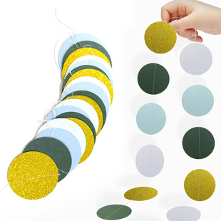 Sage Green Golden Triangle Banner Forest Sage Sew Golden Round Party Decoration