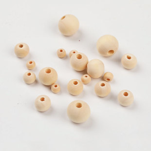 Source Factory Solid Wood Log Color Wooden Beads Lotus Wood Loose Beads Boxed 150 Punched Round Beads Accessories DIY Beads
