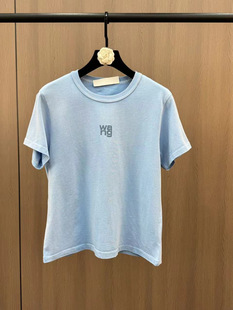 Pomelo mm2025 Spring and Summer New Crewneck Short Sleeve Letter Pattern Lazy Style Minimalist Joker Slim Shirt T