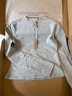 Skims Kardashian Solid Color Round Neck Long-Sleeved Slim-Fit Base Women's Shoulder Slimming High Elastic T-Shirt Long Sleeve Shirt Base Shirt