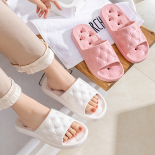 Sandals and slippers women eva step on excrement feeling home bathroom leaking bath non-slip non-smelly feet summer home indoor men