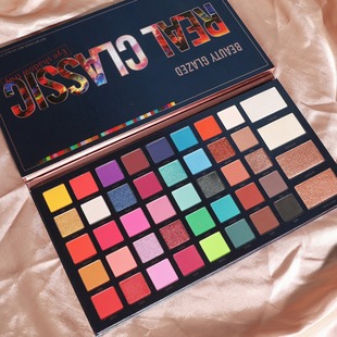 genuine goods beauty glazed44 color eye shadow high-gloss multi-functional plate stage makeup Europe and America