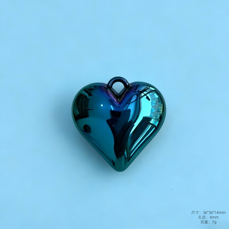 36*36mm Acrylic Heart Pendant with Hanging Hole DIY Heart-Shaped Craft Materials Phone Chain Keychain Jewelry Accessories