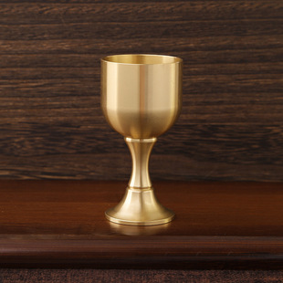 Brass Goblet Copper Cup Banquet Small Wine Cup Tea Water Supply Cup Holy Water Cup Wine Decoration Ornaments
