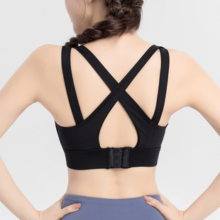2024 New Lulu High Strength Professional Sports Underwear Women's Shockproof Running Push-up Bra Fitness Yoga Vest