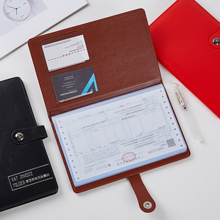 VAT Special Invoice Clip Multi-layer Leather Loose-leaf Folder Bill Receipt Document Folder Receipt Book Checking Folder