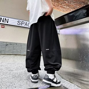 Boys' Pants Summer Anti-Mosquito Pants 2025 New Kidsren's Summer Ice Silk Quick-Drying Pants Medium and Large Kidsren's Loose Long Pants