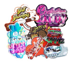 Cross-border candy shaped bag sealed children's lock tobacco cartoon packaging bag irregular zipper bag shaped self-sealing bag