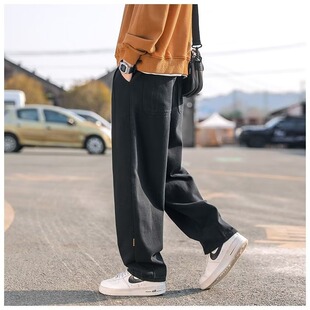 American Style Workwear Casual Pants Men's Pure Cotton Pants Men's Spring and Autumn Straight Leg Pants Men's Trendy Brand Loose Wide Leg