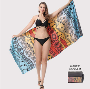 Factory wholesale full version printing sand-free beach towel soft absorbent quick-drying mesh bag packaging advertising cheerleader bath towel