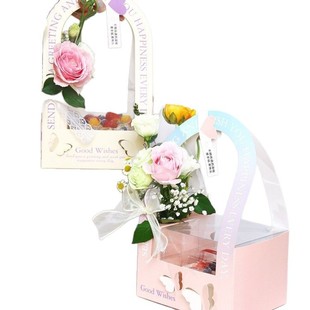 4inch Transparent Mother's Day Packaging Box Portable Cake Packaging Box 38 New Flowers Valentine's Day Dessert Festival Goddess