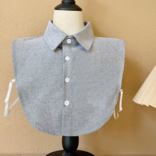 Fake collar men's large plaid plus size autumn shirt collar White autumn and winter women's bottoming fake collar