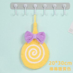 Thickened Household Toilet Kitchen Hand Towel Hanging Cute Cartoon Coral Fleece Absorbent Wipe Children's Hand Wipe