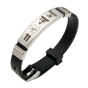Football star personalized signature Massey C ronemar commemorative stainless steel silicone bracelet sports fashion bracelet