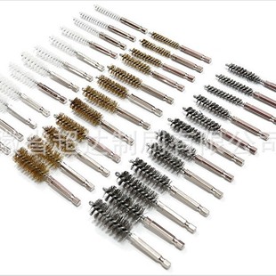[Short] Cross-border wire brush 1/4 inch gun brush 304 stainless steel deburring polished hexagonal rod pipe brush