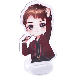 Acrylic human-shaped key chain Cartoon Cartoon star pendant support peripheral birthday gift desktop decoration