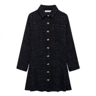 2024 Cross-border 2024 Cross-border Women's Autumn European and American Temperament Chanel Style Slub Bow Button Mini