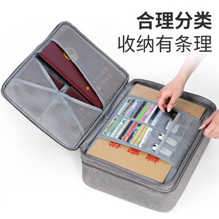 Document Cosmetics Bag, Household Large-capacity Household Registration Book, Passport Cover, Bill Summary Document Bag, Multi-functional Storage