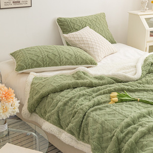 Winter thickened lambswool blanket coral flannel sofa blanket nap office shawl air conditioning blanket
